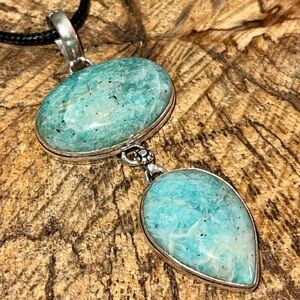 Beautiful Amazonite “Stone of Hope” Pendant 3”